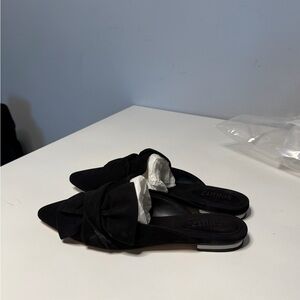 SCHUTZ Black Bow Detail Mules
